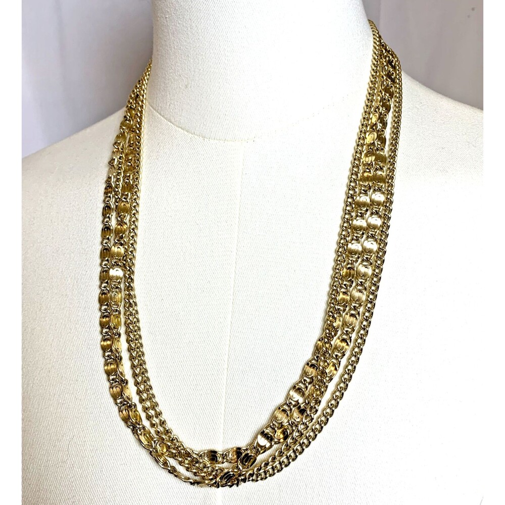 Vintage Sarah Coventry Gold Tone Chain Necklace Mid Century Layering Jewelry